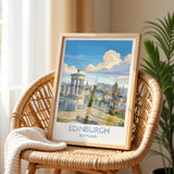 Calton Hill Edinburgh Print, Edinburgh Skyline Wall Art with Border, Scotland Travel Print, National Monument Poster, Edinburgh Gift