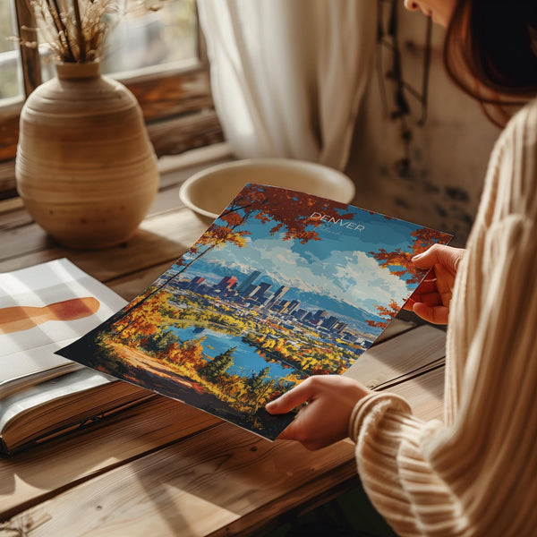 Denver Travel Print Wall Art, Travel Poster of Denver, Colorado, USA, Denver Art Lovers Gift