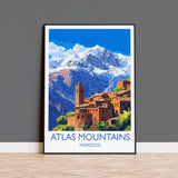 Atlas Mountains Travel Print Wall Art, Poster of Atlas Mountains Art Lovers Gift, Morocco Desert Wall Art NQ Media Designs