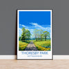 Thoresby Park Travel Poster Wall Art, Travel Print of Thoresby Park, Thoresby Hall, Nottinghamshire, England, English Countryside Art Gift NQ Media Designs