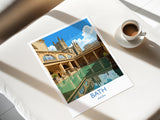 Bath Travel Print, Travel Poster of Bath, England, Cotswolds Art, Bath Gift, Avon Wall Art Print NQ Media Designs