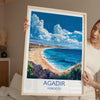 Agadir Travel Print Wall Art, Travel Poster of Agadir, Agadir Art Lovers Gift, Morocco Wall Art