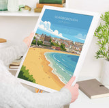 Scarborough Travel Print, Travel Poster of Scarborough, North Yorkshire Gift, England, Scarborough Gift, Wall Art Print NQ Media Designs