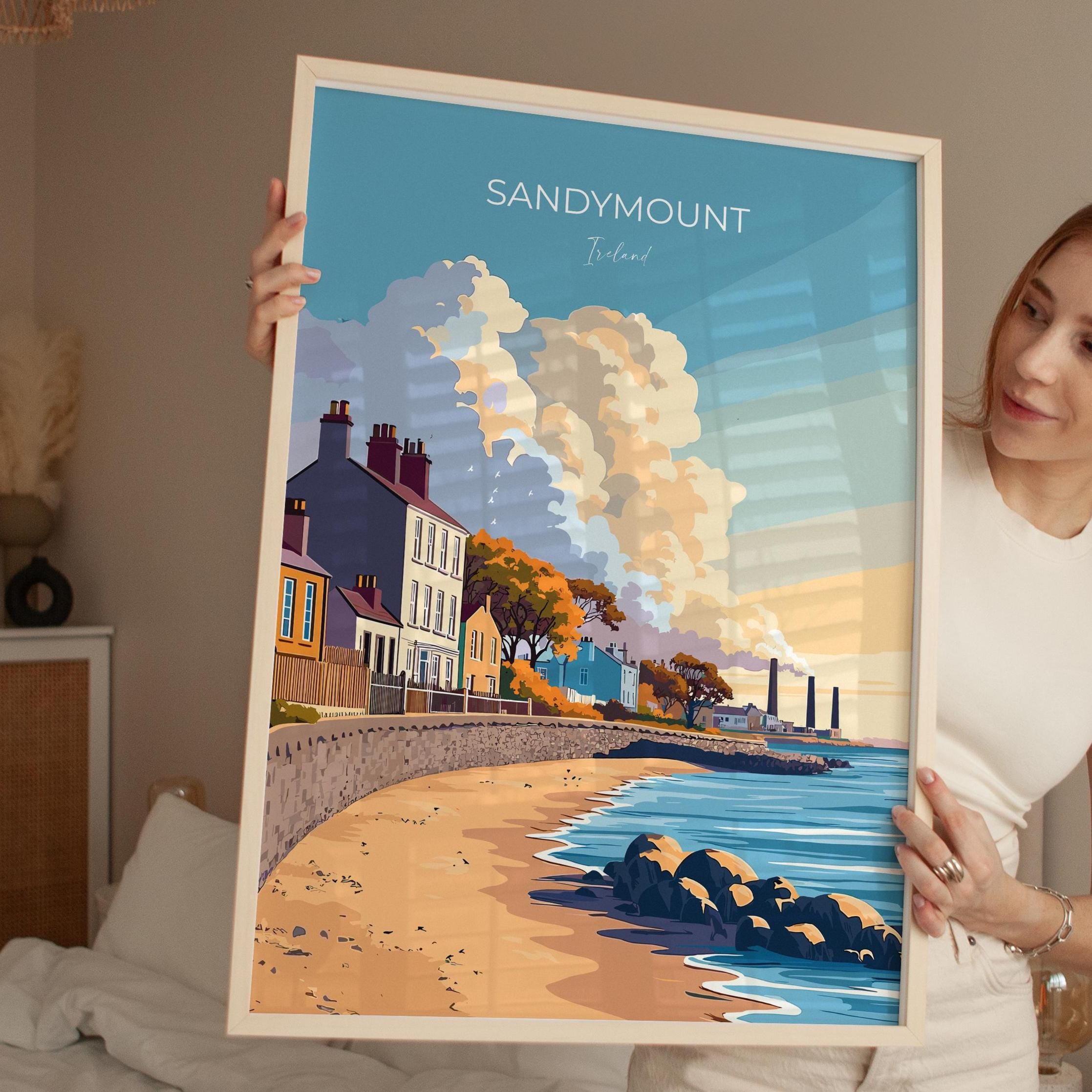 Sandymount Print, Travel Poster of Sandymount, Dublin Art, Ireland Coast, Travel Wall Art Gift NQ Media Designs