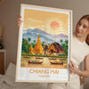 Chiang Mai Travel Print, Travel Poster of Chiang Mai, Thailand, Chiang Mai Art Lovers Gift, Wall Art Print