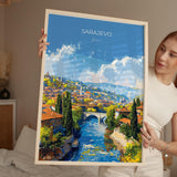Sarajevo Travel Print Wall Art, Travel Poster of Sarajevo, Bosnia, Sarajevo Wall Art Gift, Bosnia Herzegovina City Print NQ Media Designs