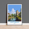 Canterbury Travel Print, Travel Poster of Canterbury, England, Canterbury Cathedral, Kent Art Lovers Gift, Wall Art Print