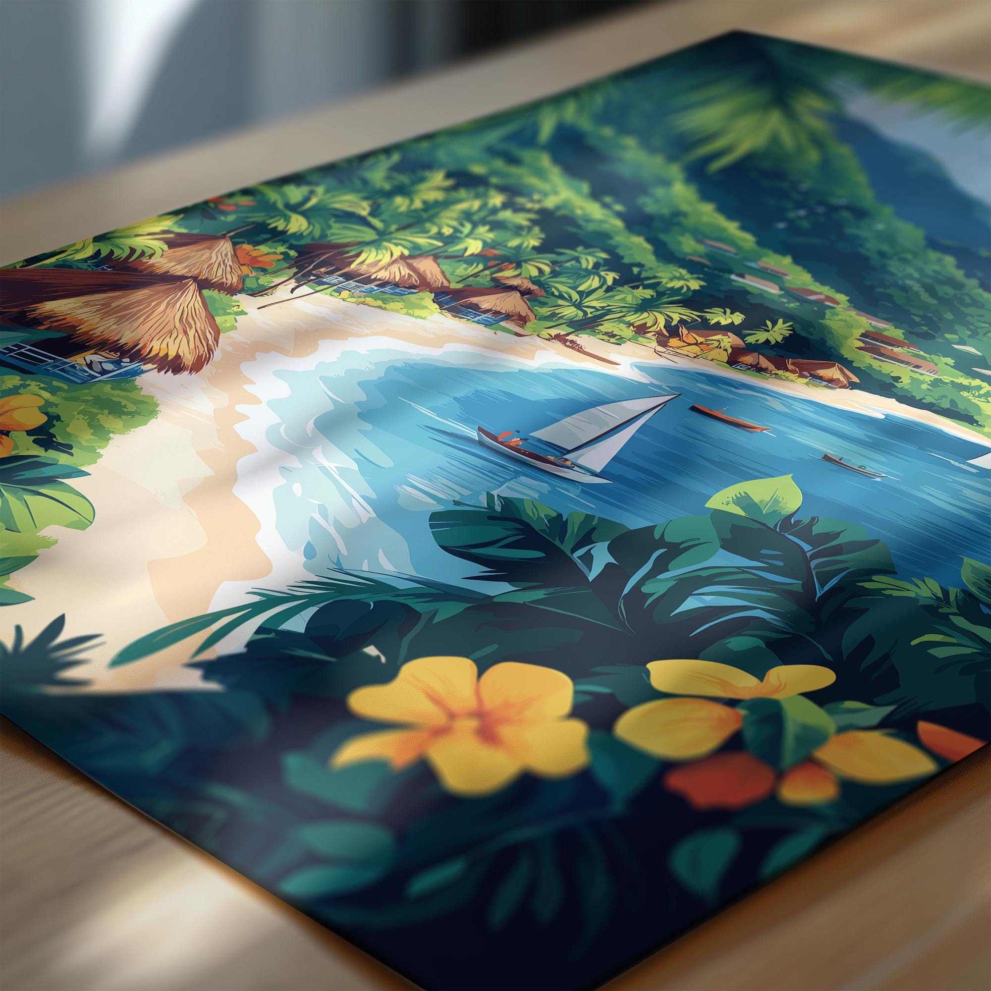 Fiji Travel Print Wall Art, Travel Poster of Fiji, South Pacific Islands Art Lovers Gift NQ Media Designs