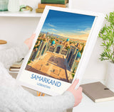 Samarkand Uzbekistan Travel Poster, Registan Square Wall Art, Silk Road Print, Central Asia Travel Poster, Islamic Architecture Decor