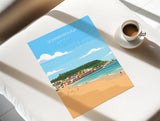 Scarborough Beach Travel Print, Travel Poster of Scarborough, North Yorkshire Gift, England, Scarborough Gift, Wall Art Print NQ Media Designs
