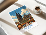 Cologne Christmas Travel Print | Cologne Cathedral, Germany Wall Art