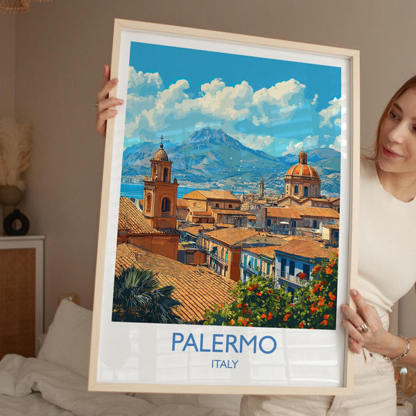 Palermo Travel Print, Travel Poster of Palermo, Italy Poster, Sicily Gift, PalermoArt, Italy Art Travel Gift