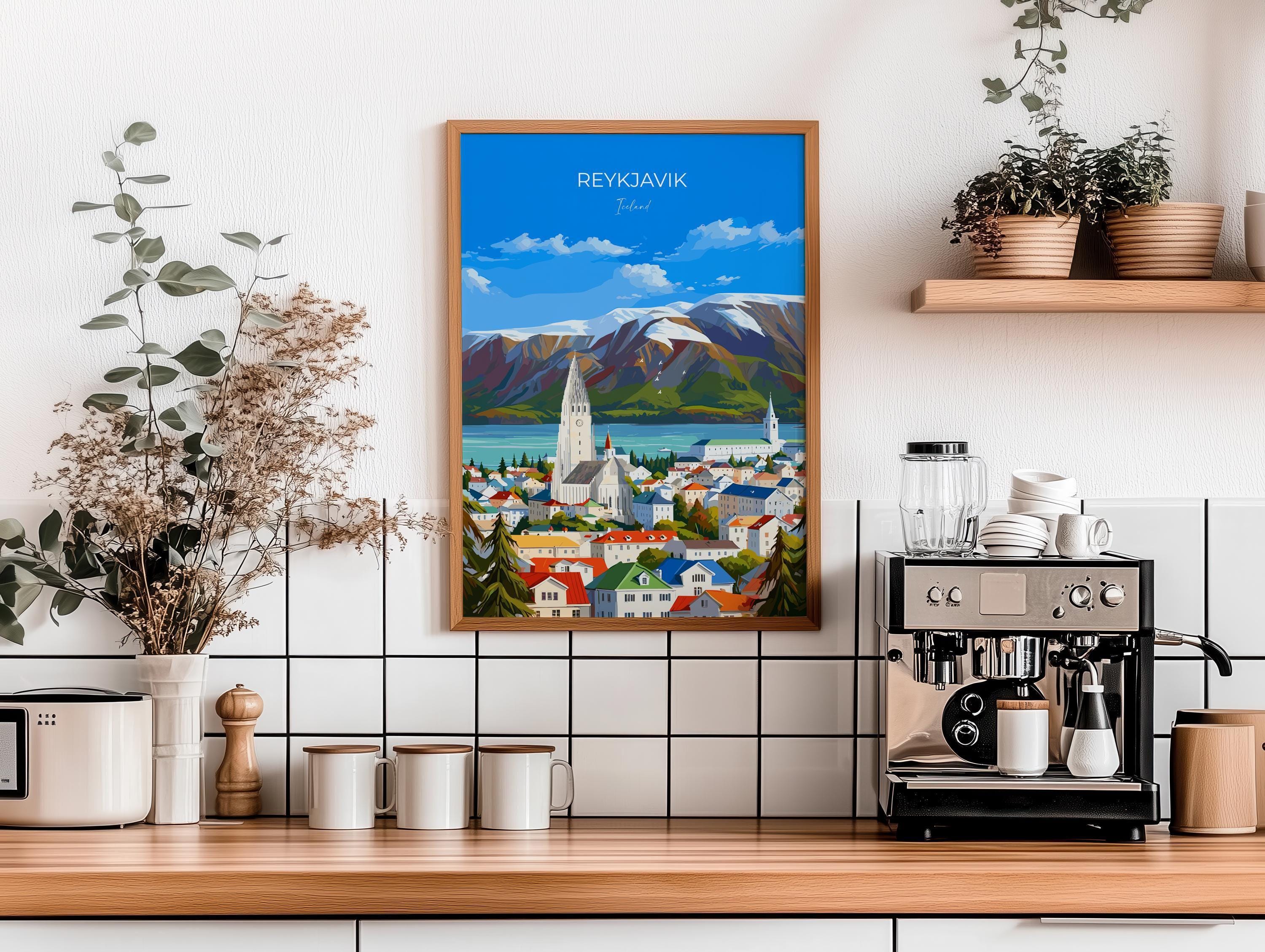 Reykjavik Print Wall Art, Reykjavik Travel Poster, Iceland Wall Art, Reykjavik Art Lovers Gift, Iceland Gift NQ Media Designs