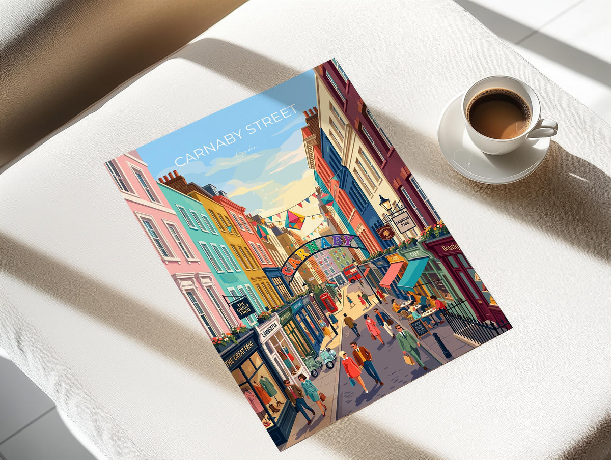 Carnaby Street Poster, London Wall Art, Soho London Print, Carnaby Street Gift, British Travel Poster
