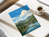 Ambleside Poster, Lake Windermere Wall Art, Cumbria Print, England Travel Poster, Ambleside Gift
