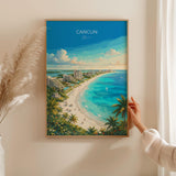 Cancun Mexico Poster, Beach Wall Art, Caribbean Print, Mexico Travel Poster, Cancun Gift