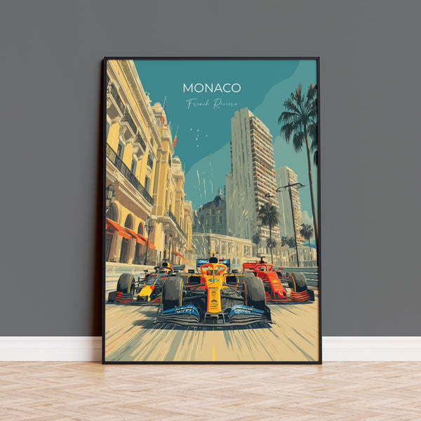 Monaco Travel Print Wall Art, Monaco Print, Monaco Motor Racing Grand Prix Gift Art, Monaco F1 Racing ArtPoster, Monaco Travel Wall Decor