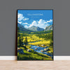 Yellowstone National Park Travel Print Wall Art, Travel Poster of Yellowstone, National Park Art Lovers Gift, Wyoming, USA, Wall Art Gift NQ Media Designs