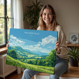 Malvern Hills Landscape Travel Poster Wall Art, Travel Print of Malvern Hills, Malvern Hills Art Lovers Gift, English Countryside NQ Media Designs