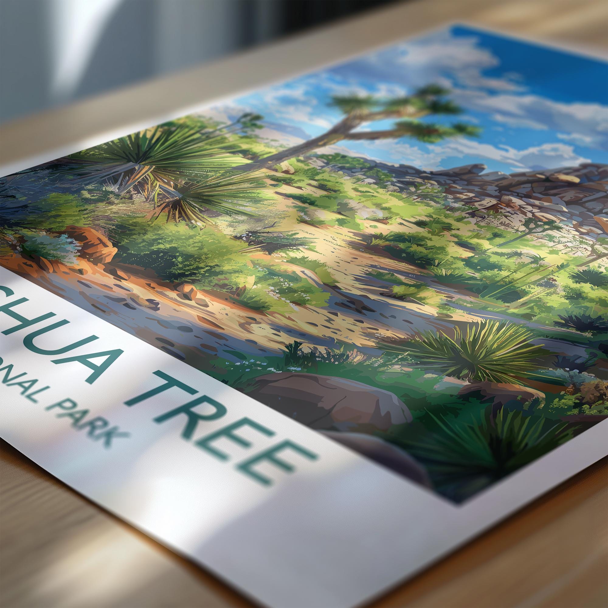 Joshua Tree National Park Travel Poster Wall Art, Travel Print of Joshua Tree, National Park Art Lovers Gift, California, USA, Wall Art Gift NQ Media Designs