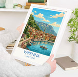 Varenna Lake Como Print, Italian Lakes Wall Art with Border, Lombardy Poster, Italy Travel Print, Varenna Gift