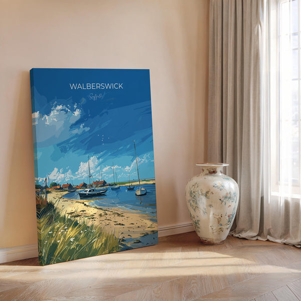 Walberswick Travel Poster, Travel Print of Walberswick, Walberswick Art Lovers Gift, Suffolk Coast Wall Art