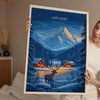Lapland Travel Poster, Travel Print of Lapland, Scandinavia Poster, Lapland Art Gift, Finland Art Lovers Travel Gift