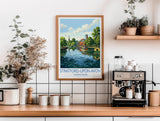 Stratford upon Avon Travel Poster, River Avon Wall Art, Royal Shakespeare Theatre Print, Holy Trinity Church Illustration, UK Decor