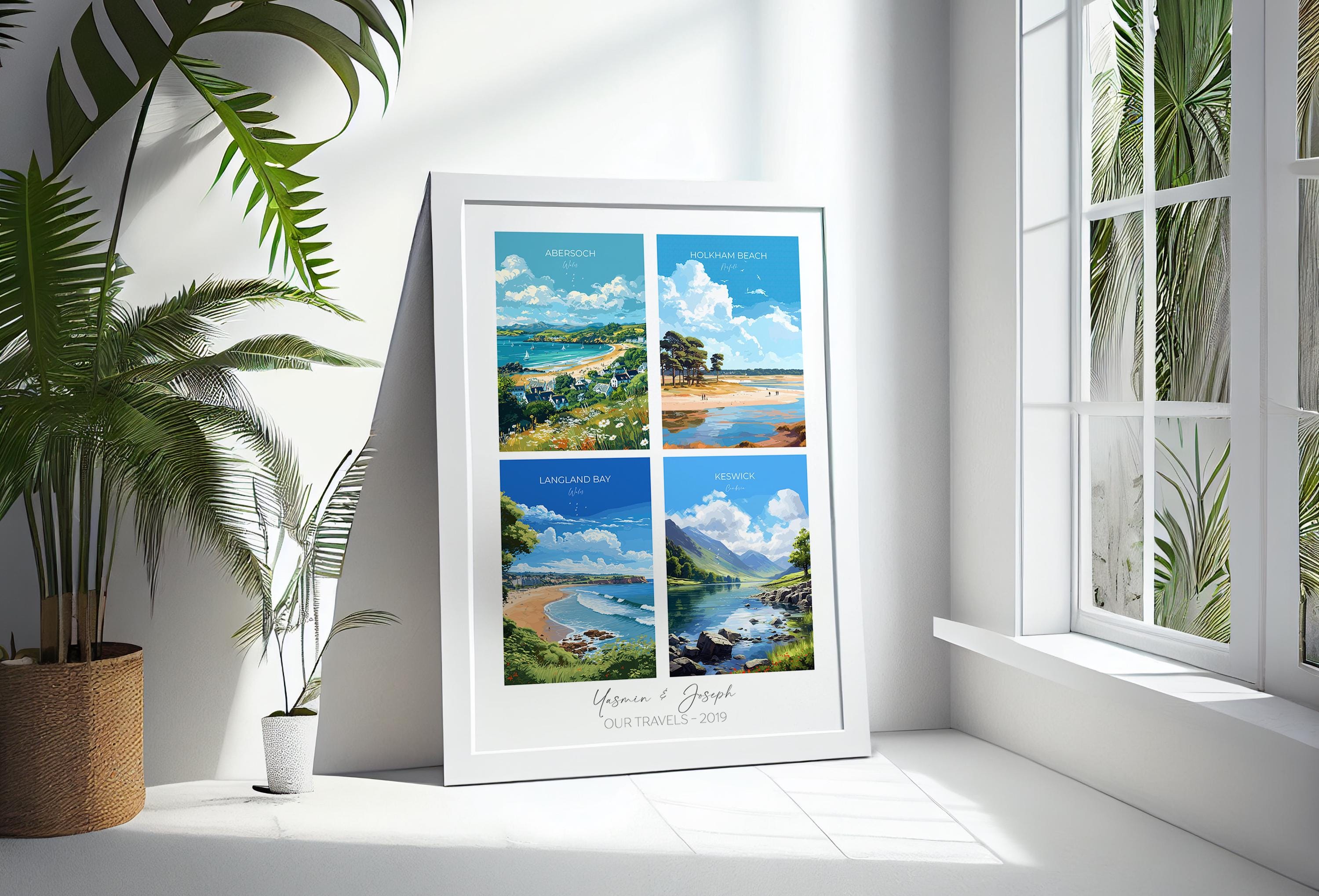 Favourite Places Travel Gift, Personalised Travel Memories Poster, Travel Print Collage, Custom Souvenir Gift for Travel Lovers NQ Media Designs