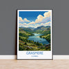 Grasmere Print, Lake District Wall Art with Border, Cumbria Poster, England Travel Print, Grasmere Gift Print