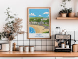 Filey Travel Print, Travel Poster of Filey, Yorkshire Gift, England, North Yorkshire Art, Filey Gift, Wall Art Print NQ Media Designs