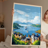 Oban Scotland Travel Poster – Coastal Wall Art, Argyll and the Isles Print, Scottish Landscape Decor Gift NQ Media Designs