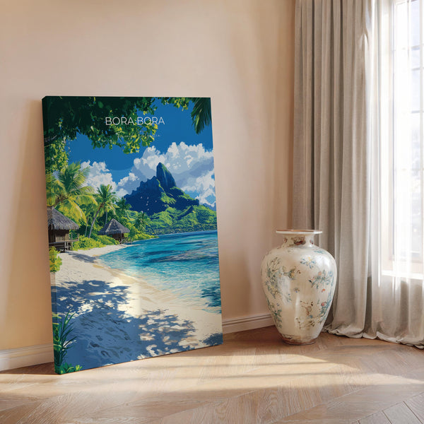 Bora Bora Travel Print Wall Art, Travel Poster of Bora Bora, French Polynesia, South Pacific Islands Art Lovers Gift