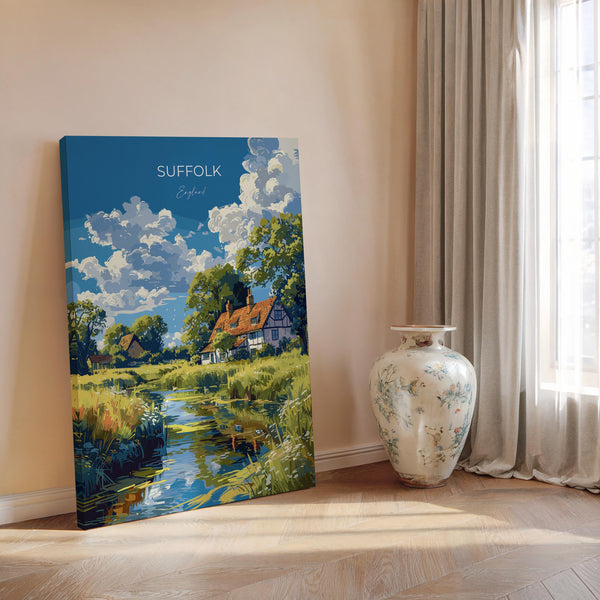 Suffolk Poster Wall Art, Travel Print of Suffolk, England, Suffolk Art Lovers Gift, England Wall Art Print