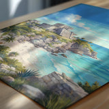 Tulum Mexico Poster, Mayan Ruins Wall Art, Caribbean Print, Mexico Travel Poster, Tulum Gift