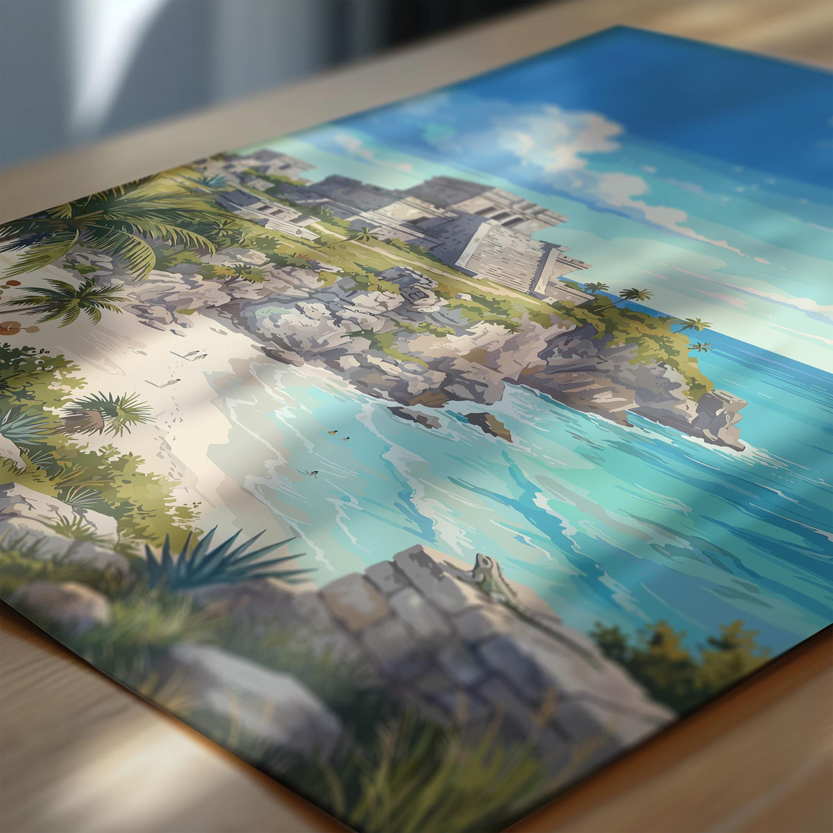 Tulum Mexico Poster, Mayan Ruins Wall Art, Caribbean Print, Mexico Travel Poster, Tulum Gift