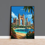 Dubai Travel Poster, Travel Print of Dubai, Palm Jumeirah Dubai Art lovers Gift, UAE Wall Art Gift NQ Media Designs