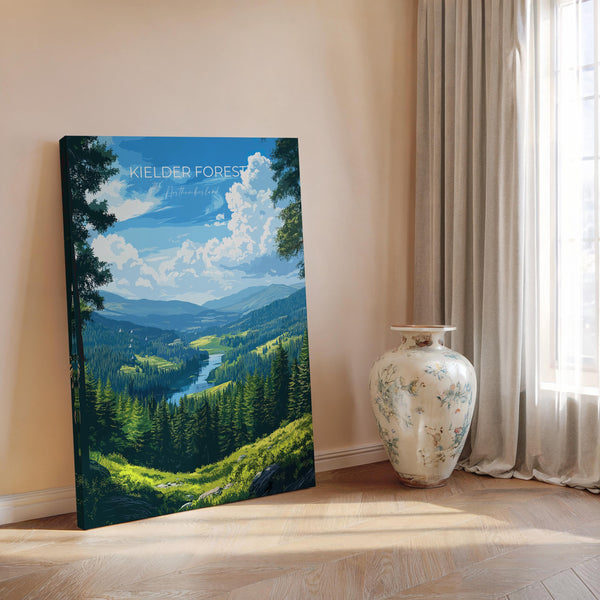 Kielder Forest Travel Print, Travel Poster of Kielder Forest, Kielder Water Reservoir, Kielder Forest Art, Northumberland Gift