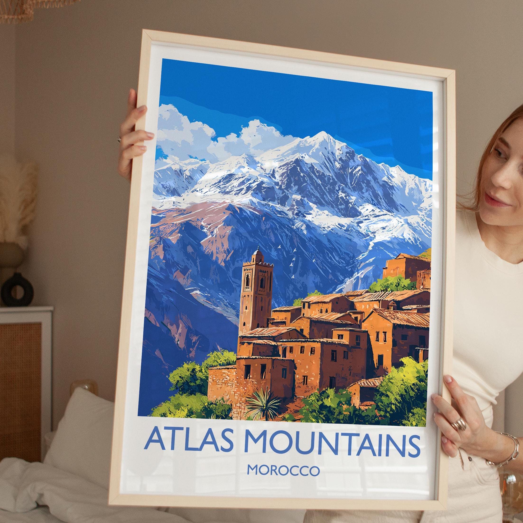 Atlas Mountains Travel Print Wall Art, Poster of Atlas Mountains Art Lovers Gift, Morocco Desert Wall Art NQ Media Designs