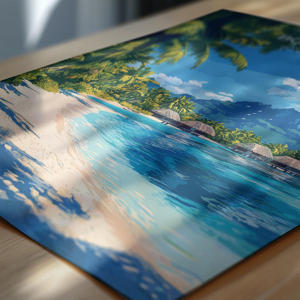 Bora Bora Travel Print Wall Art, Travel Poster of Bora Bora, French Polynesia, South Pacific Islands Art Lovers Gift