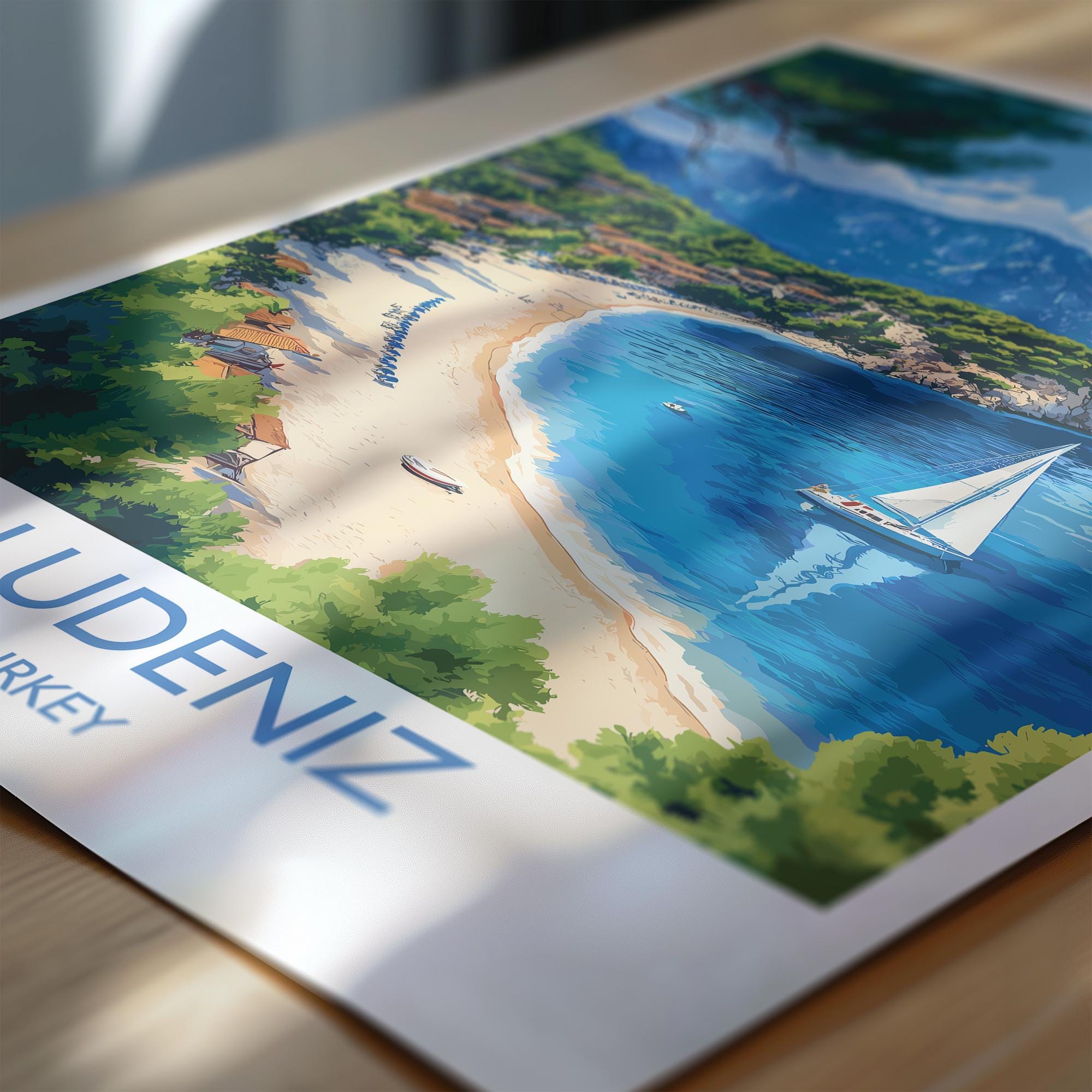 Oludeniz Travel Print Wall Art, Travel Poster of Oludeniz, Turkey Wall Art, Oludeniz Art Lovers Gift, Wall Art Print NQ Media Designs