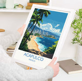 Acapulco Travel Print Wall Art, Poster of Acapulco, Mexico Coast Art Gift, Mexico Cities Art, NQ Media Designs