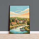 Wareham Dorset Poster, Historic Saxon Walled Town Wall Art, River Frome Travel Print, Dorset Countryside Decor, UK Gift