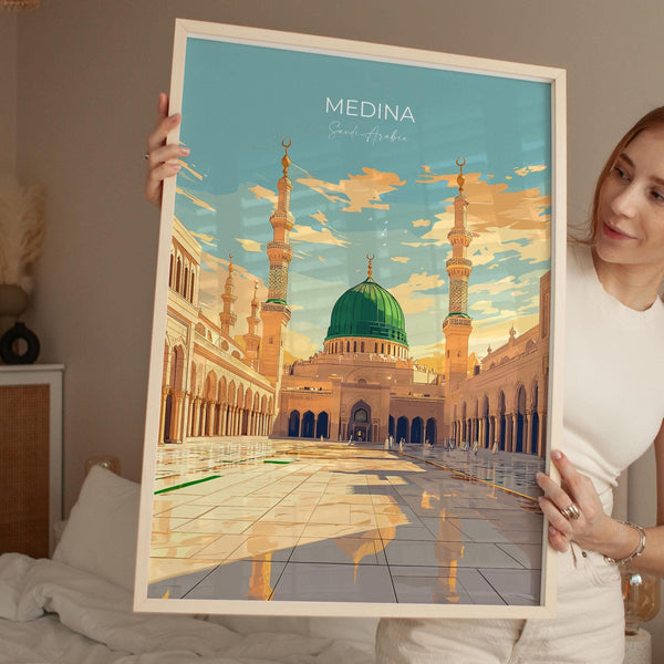 Medina Print Wall Art, Medina Travel Poster, Saudi Arabia Wall Art Gift, Medina Art Lovers Gift, Travel Wall Decor