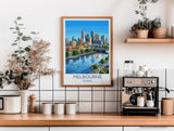 Melbourne Australia Print, Victoria Wall Art, Yarra River Travel Poster, Australian City Decor, Melbourne Gift