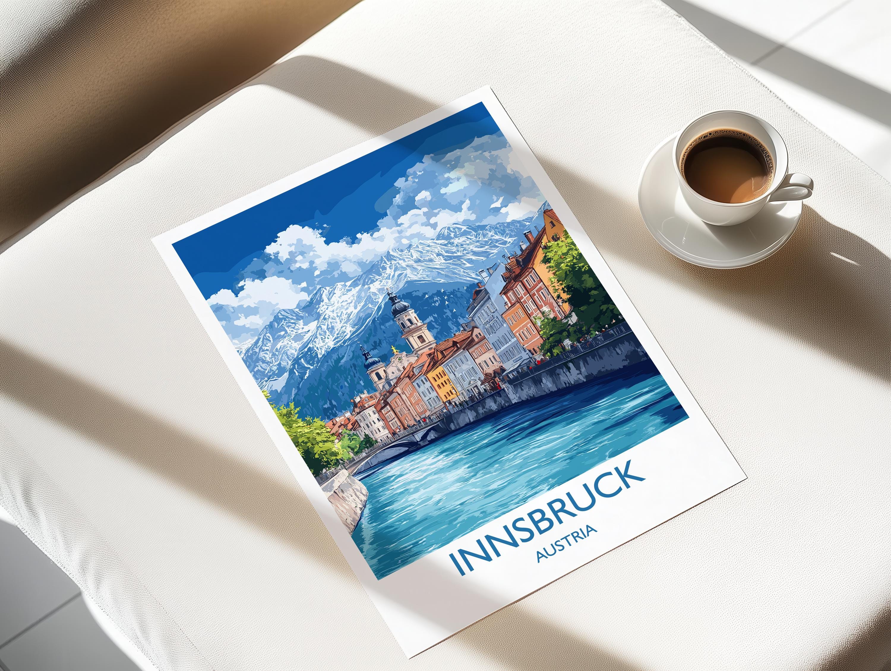 Innsbruck Poster, Travel Print of Innsbruck, Austria, Innsbruck Art Gift, Travel Europe Gift NQ Media Designs