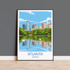 Atlanta Travel Print, Travel Poster of Atlanta, Georgia, Atlanta City Art Lovers Gift, USA Gift, Wall Art Print NQ Media Designs
