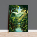 Daintree Rainforest Australia Travel Print, Tropical Rainforest Wall Art, Queensland Nature Poster, Forest Illustration, Australia Decor