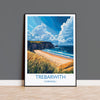 Trebarwith Travel Print, Travel Poster of Trebarwith, England, Cornwall Art, Trebarwith Art Lovers Gift, Wall Art Print NQ Media Designs