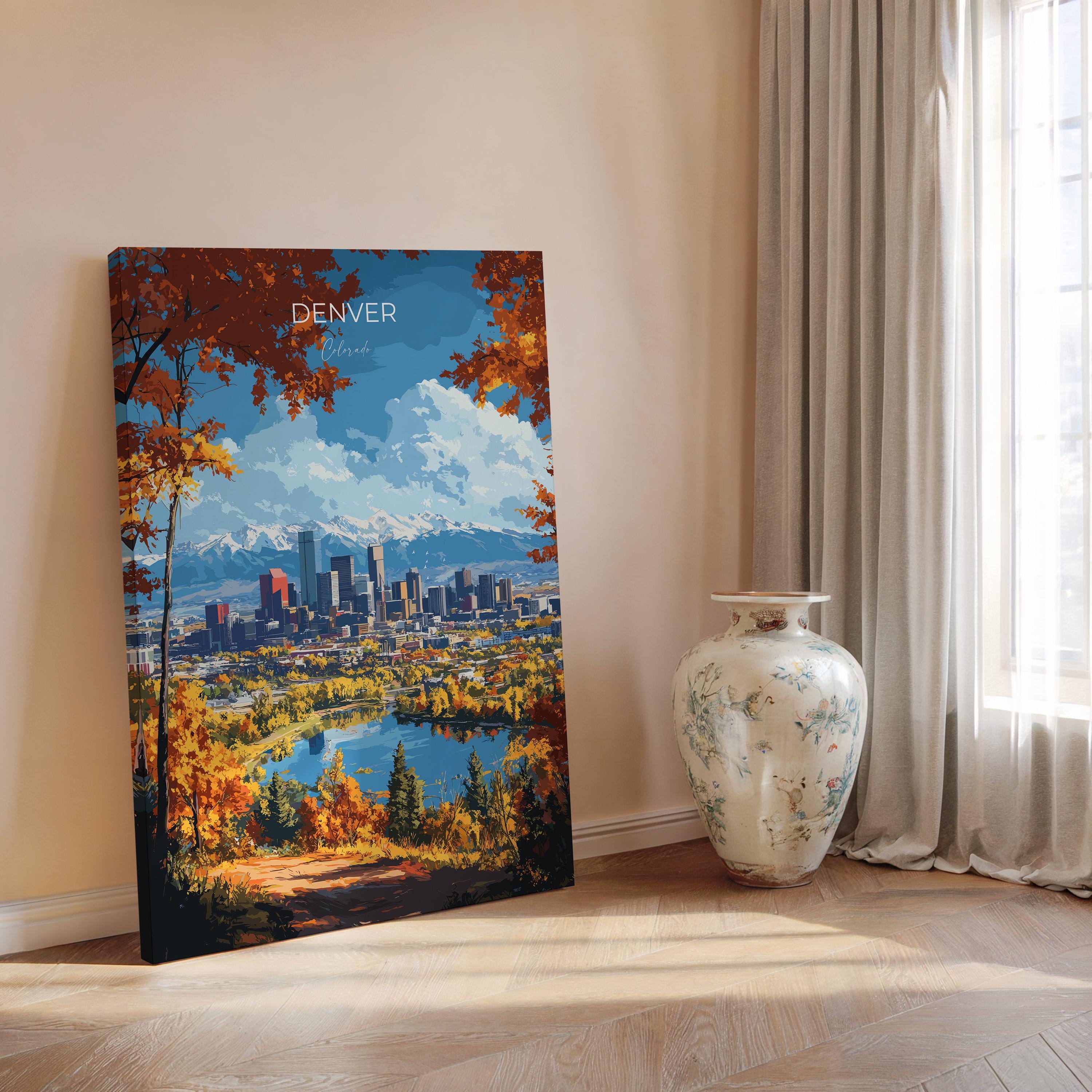 Denver Travel Print Wall Art, Travel Poster of Denver, Colorado, USA, Denver Art Lovers Gift NQ Media Designs